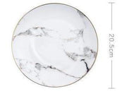 Gilded Marble Dinner Plates