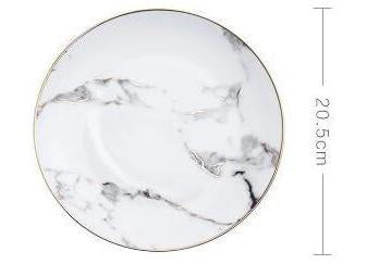 Gilded Marble Dinner Plates