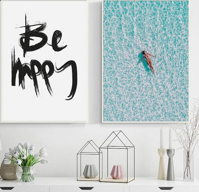 Be Happy x Ocean Breeze Canvas Art