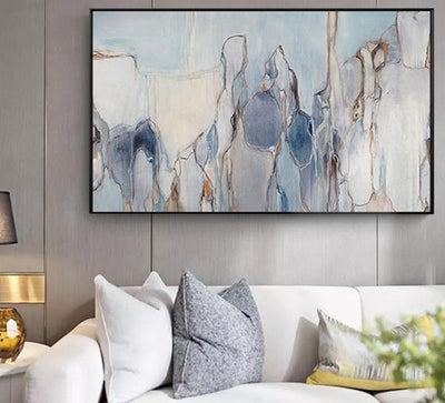 Abstract Grey Blue Wall Art