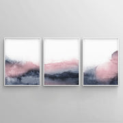 Pink Blue Abstract Poster Prints Blush Pink and Grey Wall Art Canvas Painting Nordic Scandinavian Picture for Bedroom Decor