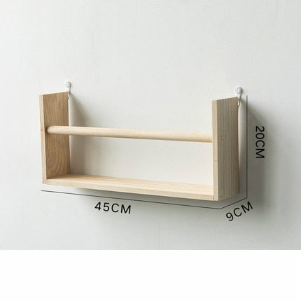 Nordic Style Wooden Storage Rack Shelves Bedroom TV Wall Hanging Storage Holder Flower Pot Book Shelf Home Decor Room Organizer
